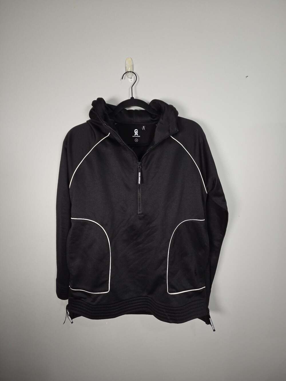 Good American Performance Half-Zip Hoodie with White Trim